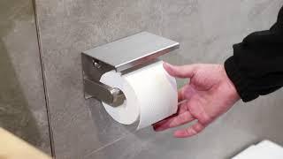 How To Install Toilet Paper Holder With Shelf Brushed Nickel KH019