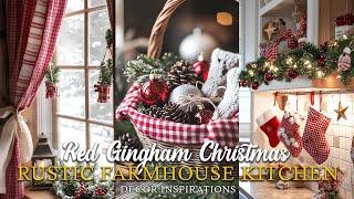 Vintage Christmas Kitchen Decor: Rustic Farmhouse Style with Red Gingham