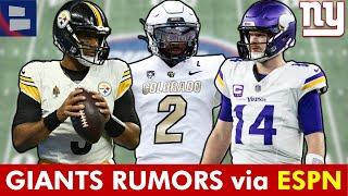 MAJOR Giants Rumors via ESPN Giants Insider ft. Shedeur Sanders, Sam Darnold & Russell Wilson