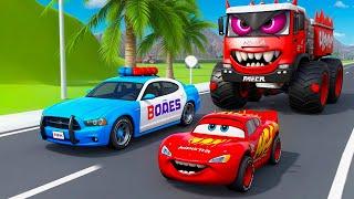 Can Police Car and Mcqueen save the city? Who will be the hero?