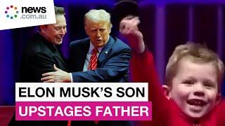 Elon Musk's son X steals show at Trump rally