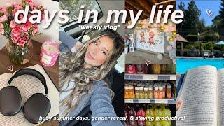 a productive & eventful week in my life! busy summer days, reading vlog, & gender reveal party!