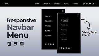 Responsive Navbar Using HTML CSS And JavaScript