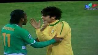 Kaka gets a red card Brazil 3-1 Cote d'Ivoire