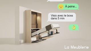 Lit escamotable avec bureau SMART - MEUBLES CÉLIO