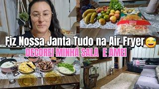 DECOREI MINHA SALA||AMEI O RESULTADO||LAVEI MUITA ROUPA E FIZ PÃO FOFINHO||vlog no rancho