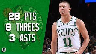 Payton Pritchard 28 pts 8 threes 3 asts vs Bucks 24/25 season