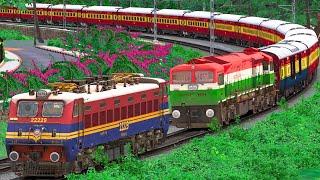 WAP4 RESCUE WDG4D LOCOMOTIVE | TRAIN RAILWAY | BUMPY RAILROAD | RAILWORKS SIMULATOR | NTG GAMING
