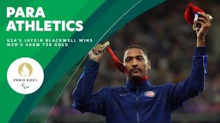 Jaydin Blackwell Wins Gold In Men's 400m T38 For USA In Para Athletics 