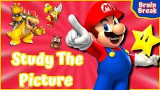 Super Mario Study the Picture Brain Break | Work out for kids | GoNoodle inspired | Just Dance