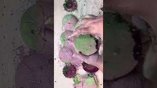 Purple and green reformed gym chalk crush #oddlysatisfying #asmr #gymchalkasmr #shorts