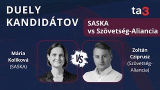 Duely kandidátov: Mária Kolíková (SASKA) vs Zoltán Cziprusz (Szövetség-Aliancia)