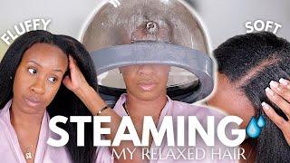 WASH DAY | Hair Steaming Benefits + DIY Method, Top 5 Winter Hair Care Tips & More | Relaxed Hair