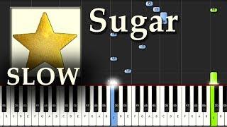 Robin Schulz - Sugar - piano tutorial synthesia easy SLOW - how to play