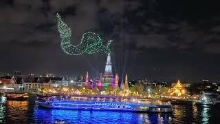 Amazimg Thailand - Drone light show on Chaophraya River 2024