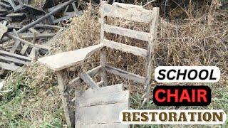 RESTORATION OF WOODEN SCHOOL CHAIR || FURNITURE RESTORATION