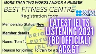 (2021) NEW IELTS LISTENING BEST FITNESS CENTRE ISSUED BY BC || BRIGHT FUTURE IELTS LISTENING ||