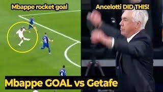 Ancelotti crazy reaction after Mbappé finally scores goal against Getafe | Real Madrid News