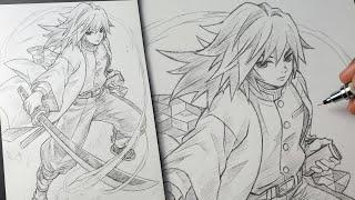 How To Draw Giyu Tomioka With Full Anatomy Guide For Beginners | Demon Slayer