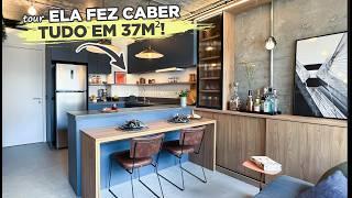 TOUR pelo APÊ de 37m² MAIS DIFERENTE com DICAS da ARQUITETA para AMBIENTES PEQUENOS | Gaby Garciia