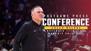 Coach Malone Postgame Press Conference vs. Grizzlies  | 11/17/24