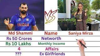 Comparison: Mohammed Shammi Vs Saniya Mirza | Networth, Affairs, Family, Luxury Cars & Lifestyle