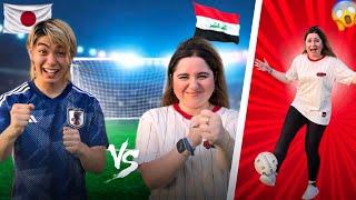 Japan vs Iraq football challenge 