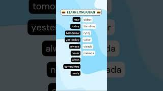 Time Expressions - Learn Lithuanian