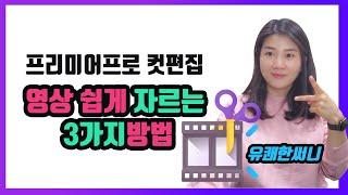 |유쾌한 써니의 나만 유쾌한 프리미어프로 - 프리미어 프로에서 필요없는 영상을 자르고 싶을때  컷편집 하는 방법 3가지