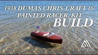 1938 Chris-Craft Painted Racer Kit Wooden Boat Build RC BOAT