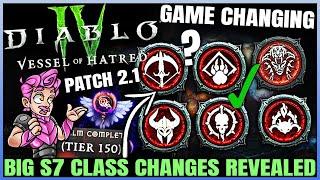 Diablo 4 - CONFIRMED: MASSIVE Season 7 Class Reworks & Buffs, Patch 2.1 Changes Breakdown & More!