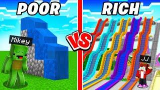 Mikey POOR vs JJ RICH Waterpark House Survival Battle in Minecraft (Maizen)