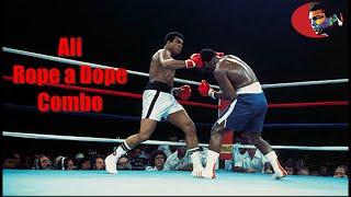 Muhammad Ali Connecting 10 Punches Combo In Rope Dope Style Against Joe Frazier