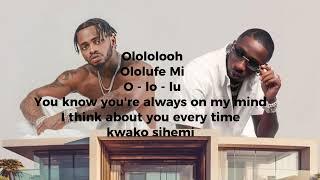 Jux Ft Diamond platnumz - Ololufe Mi ( official lyrics )