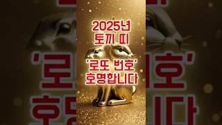2025년 토끼띠 '로또번호' 즉시 호명합니다! #토끼띠#2025년#토끼띠 운세#신년운