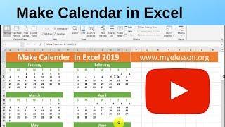 Make Calendar in Excel 2019