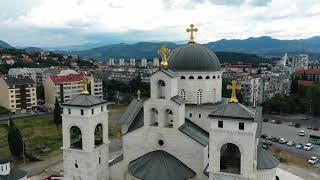 Drone Footage of a Cathedral in Podgorica