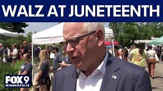 Gov. Tim Walz appears at Rondo Juneteenth event