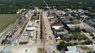 Aerial view of Webster City looking east