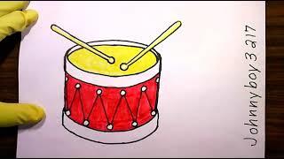 how to draw a Drum  Sketch Paint Step by Music Lesson Rock & Roll #viral Musical Instrument