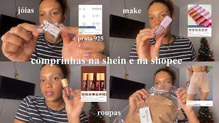 COMPRINHAS SHEIN E SHOPEE | makes, roupas e jóias prata 925 