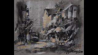 Online Landscape Drawing In Charcoal & Conte