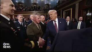 WATCH: Trump greets and thanks Supreme Court justices after his address