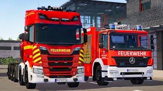 Emergency Call 112 - Mülheim Swap Body Vehicle and Firefighter First on Duty! 4K