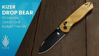 Kizer Drop Bear Budget-Friendly Transparent PEI Handle Pocket Knife