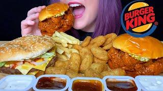 ASMR BURGER KING MUKBANG (NO TALKING) *NEW* SPICY CRISPY CHICKEN SANDWICH