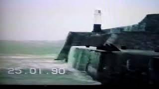 Porthcawl pier storm surge, January 25th 1990 video by Colin Prosser