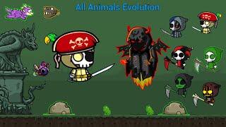 All Animals Evolution And Captain Reaper Kills Enemies Bosses (EvoWorld.io)