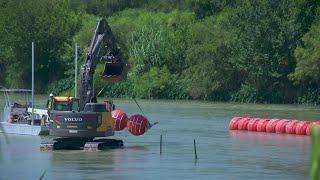 Up-close look at the new floating wall along the Texas-Mexico border