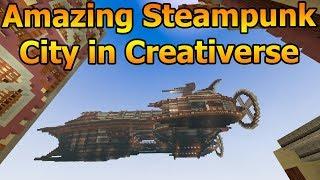 WOW! AMAZING STEAMPUNK CITY IN CREATIVERSE! - Creativerse Adventures